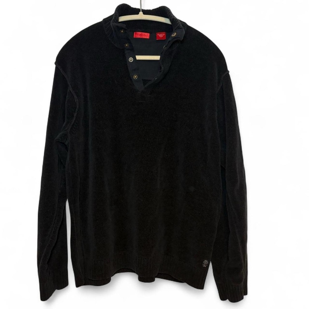 Izod men’s black 100% cotton quarter-snap sweater
